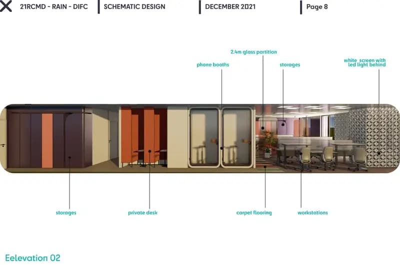DIFC office, schematic design, view 7
